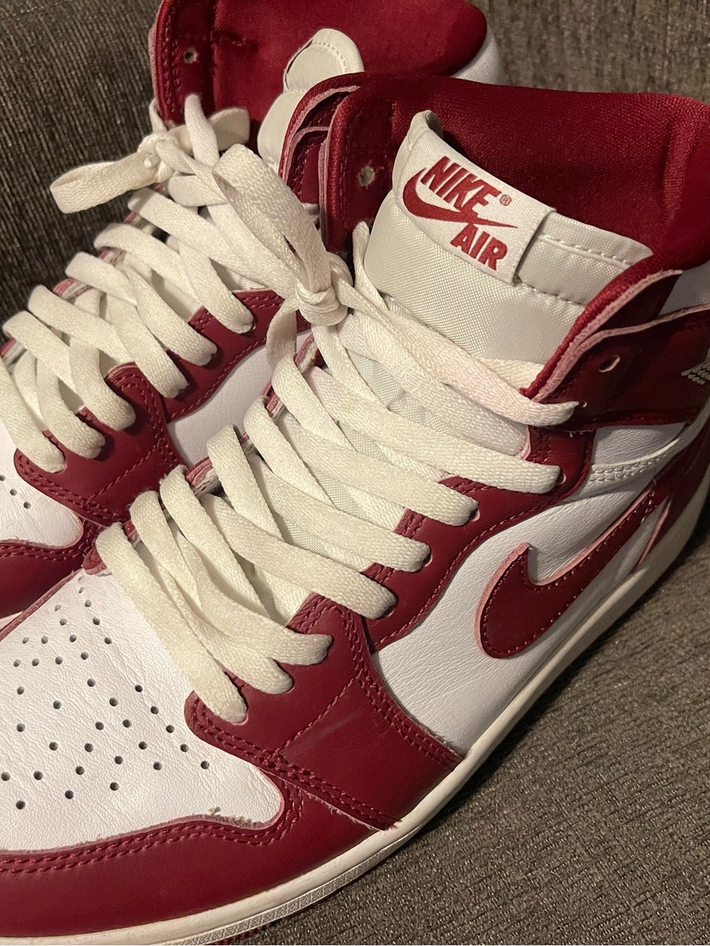 Nike High-Top Sneakers in White & Red